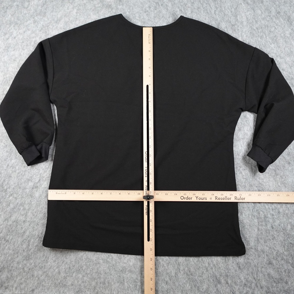 DOLAN Top Women Small Black 2 Pocket Scrub V Neck 3/4 Sleeve Medical Nurse - Picture 9 of 12